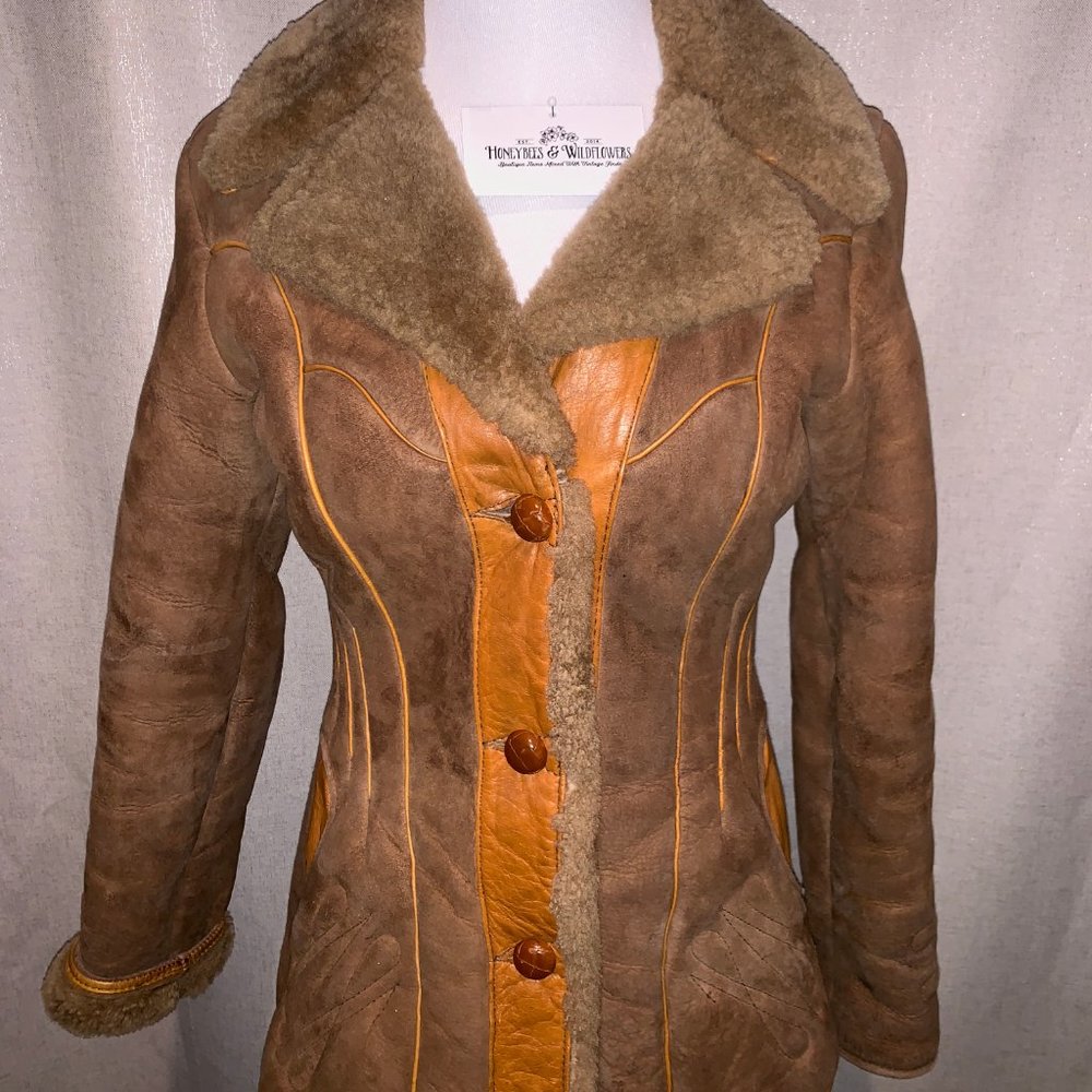 1970s Vtg. Crae Carlyle 100% leather/shearling
